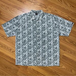 Vintage Y2K South Pole Gray Button Up Shirt Size XXL Hip Hop Streetwear Baggy